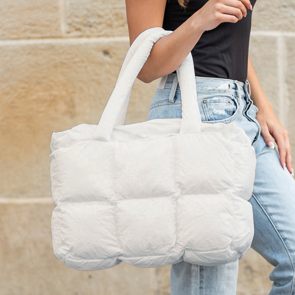 Daphne Quilted Puffer Polyester Nylon Tote Bag