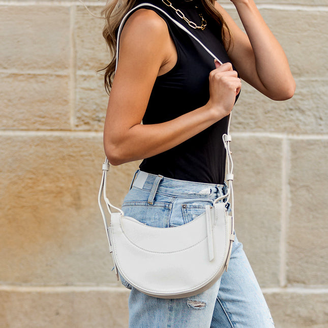 Alice Vegan Leather Crescent Crossbody Bag