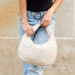 Paige Butter-Soft Woven Vegan PU Leather Handbag with Interior Divider & Multiple Pockets | Bone, Black, Cognac