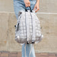 Stevie Quilted Puffer Easy-Wipe Nylon Backpack with Front Compartment & Multiple Pockets | Black, Citrine, Ivory, Mauve, Pebble, Slate Blue