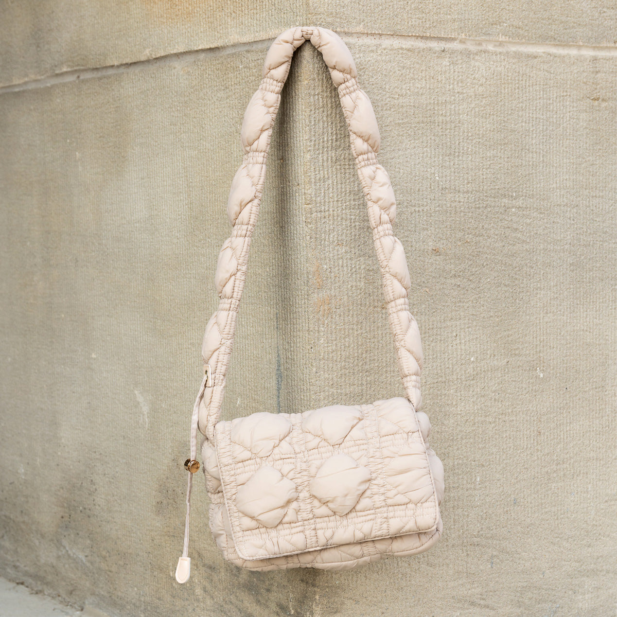 Brinley Quilted Puffer 100% Nylon Fold-Over Crossbody Bag
