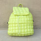 Stevie Quilted Puffer Easy-Wipe Nylon Backpack with Front Compartment & Multiple Pockets | Black, Citrine, Ivory, Mauve, Pebble, Slate Blue