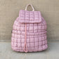 Stevie Quilted Puffer Easy-Wipe Nylon Backpack with Front Compartment & Multiple Pockets | Black, Citrine, Ivory, Mauve, Pebble, Slate Blue