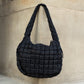 Taylor Quilted Puffer Nylon Tote Bag with Zip Pockets & Interior Organization | Almond, Black, Citrine, Slate Blue, White, Emerald