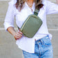 Roam Easy Wipe Nylon Padded 2L Sling Crossbody Belt Bag with Gold Hardware