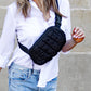 Anya Quilted Nylon Puffer Sling Crossbody Fanny Bag