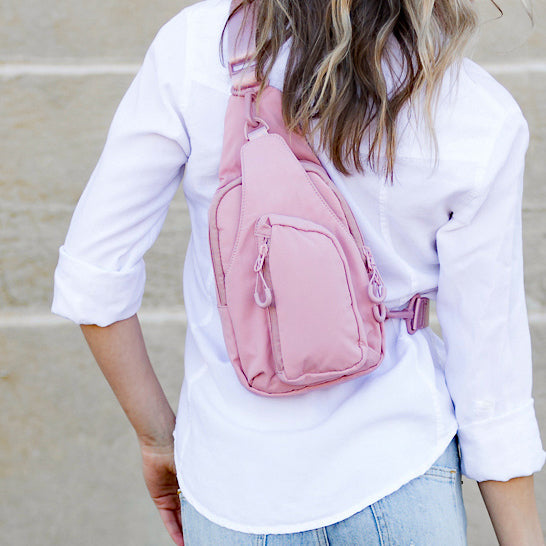 Pippa Easy-Wipe Nylon Reversible Sling Bag with Double D-Ring Clips
