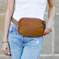 Roam Easy Wipe Nylon Padded 2L Sling Crossbody Belt Bag with Gold Hardware