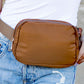 Roam Easy Wipe Nylon Padded 2L Sling Crossbody Belt Bag with Gold Hardware