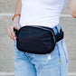 Roam Easy Wipe Nylon Padded 2L Sling Crossbody Belt Bag with Gold Hardware