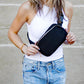 Roam Easy Wipe Nylon Padded 2L Sling Crossbody Belt Bag with Gold Hardware