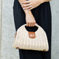 Stella Woven Straw & Vegan Leather Top Handle Crossbody Bag