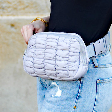 Anya Quilted Nylon Puffer Sling Crossbody Fanny Bag