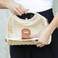 Stella Woven Straw & Vegan Leather Top Handle Crossbody Bag