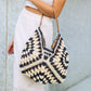 Dahlia Woven Straw Shoulder Bag with Vegan Leather Strap & Magnetic Clasp | Black Multi, Khaki, Khaki Multi, Straw