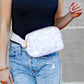Roam Easy Wipe Nylon Padded 2L Sling Crossbody Belt Bag with Gold Hardware