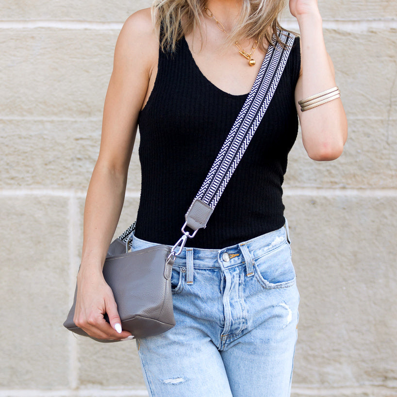Aria Genuine Leather Guitar Strap Compact Crossbody Bag