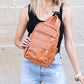 Alba Vegan PU Leather Convertible Backpack Sling Bag with Guitar Straps