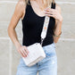 Margot Genuine Leather Cross Weave Fold-Over Crossbody Bag with Suede Pouch