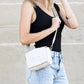 Margot Genuine Leather Cross Weave Fold-Over Crossbody Bag with Suede Pouch