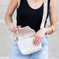 Margot Genuine Leather Cross Weave Fold-Over Crossbody Bag with Suede Pouch