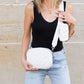 Elsie Vegan PU Leather Chevron Quilted Crossbody Bag with Removable Coin Purse