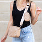 Elsie Vegan PU Leather Chevron Quilted Crossbody Bag with Removable Coin Purse