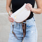 Myra Genuine Leather Quilted Crescent Sling Bag