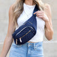 Quilted Gold Hardware Adjustable Nylon Strap Convertible Sling Belt Bag | 14" x 6.5"