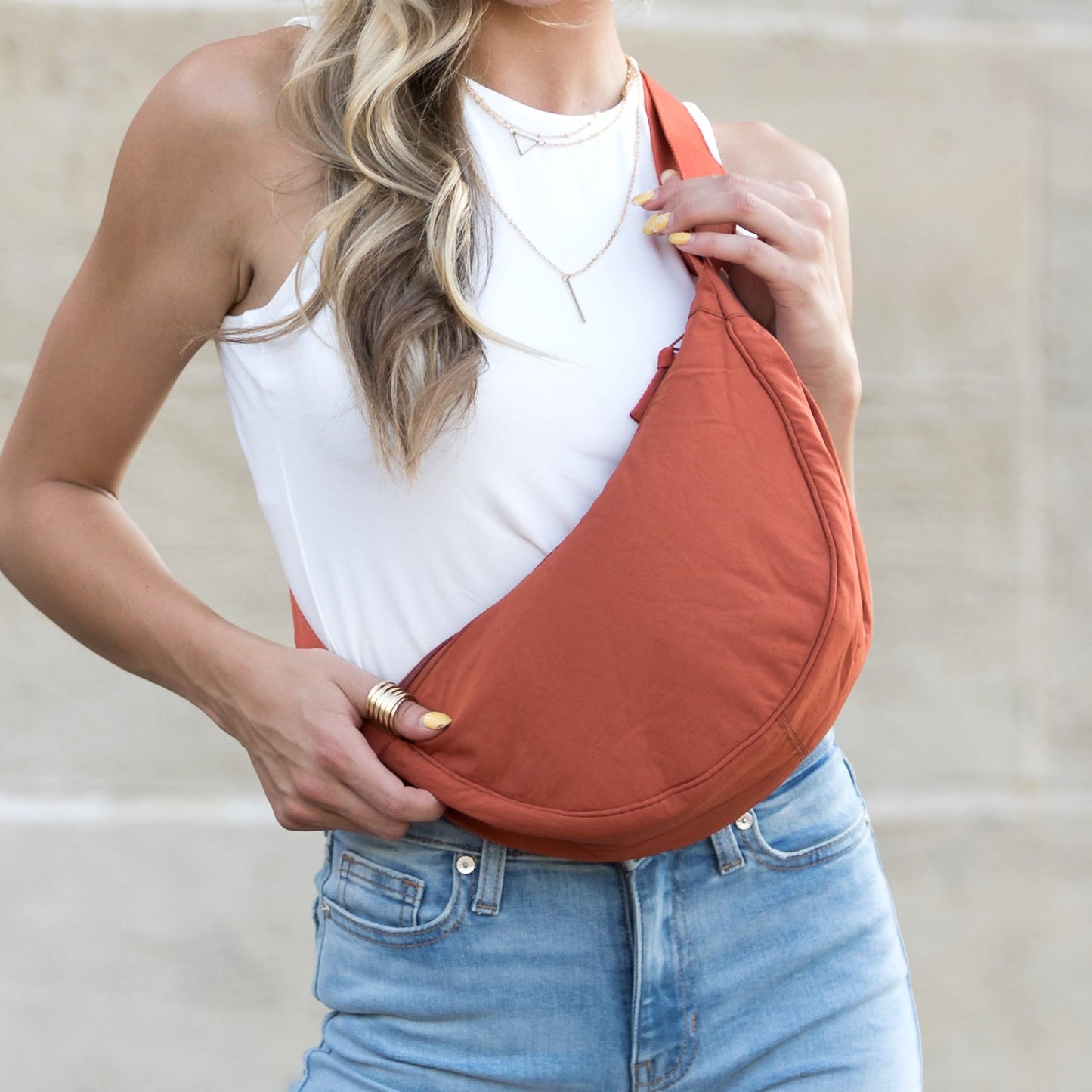 100% Nylon Adjustable Strap Everyday Hands-Free Sling Bag | 12" x 6.5" x 4"