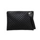 Quilted Vegan Leather Herringbone Lined Wristlet Clutch Bag