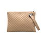 Quilted Vegan Leather Herringbone Lined Wristlet Clutch Bag