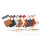 Soft Vegan PU Leather 100% Polyester Lined Color Block Grommet Wristlet Clutch | 12" x 8"