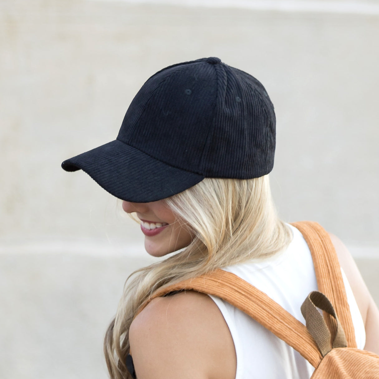 Corduroy Structured Crown Low Profile Adjustable Silver Clasp Boyfriend Ball Cap | 3.25" Brim | One Size Teen–Adult