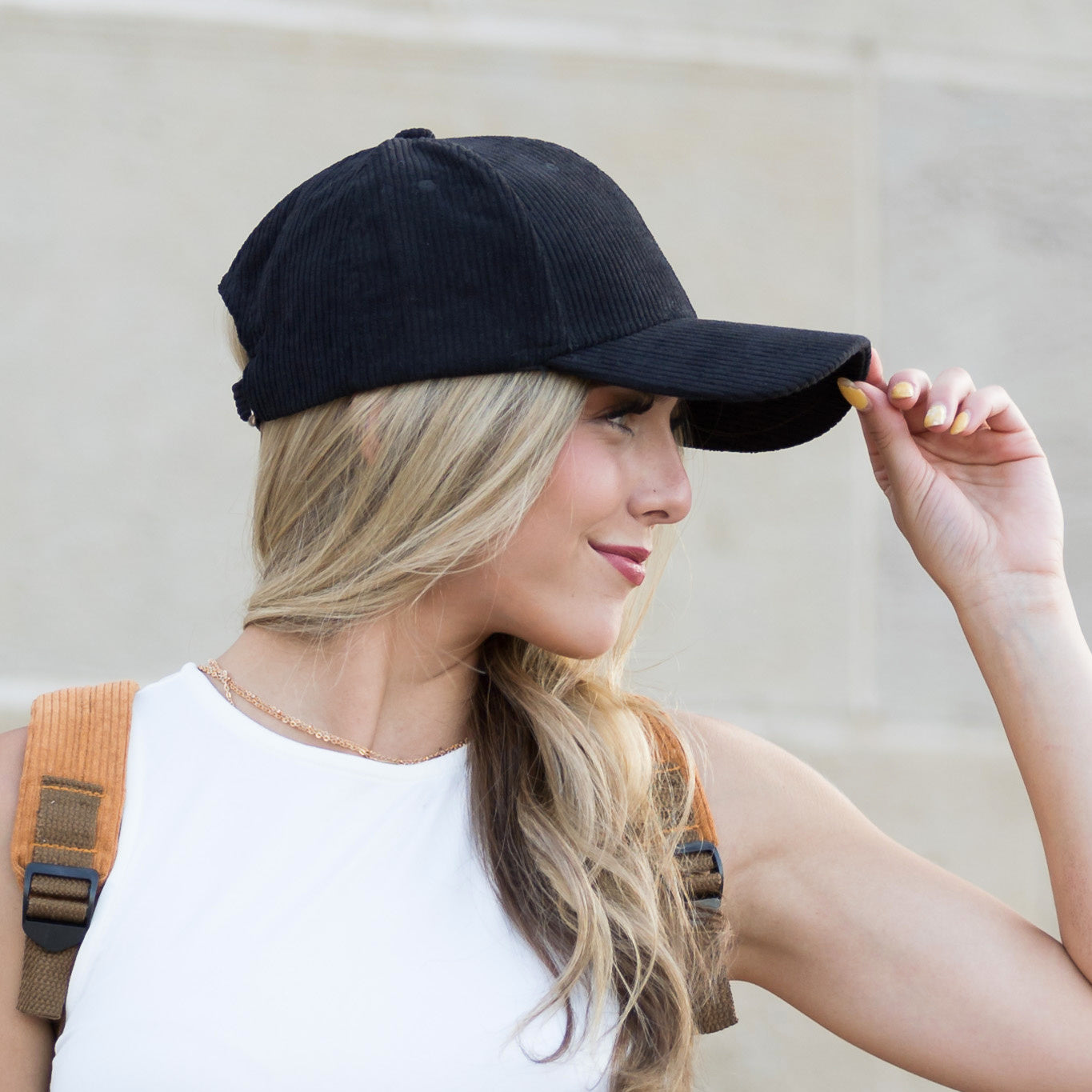Corduroy Structured Crown Low Profile Adjustable Silver Clasp Boyfriend Ball Cap | 3.25" Brim | One Size Teen–Adult