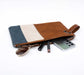 Soft Vegan PU Leather 100% Polyester Lined Color Block Grommet Wristlet Clutch | 12" x 8"