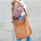 100% Cotton Corduroy Magnetic Clasp Adjustable Strap Messenger Bag with Bronze Hardware | 16" x 15"