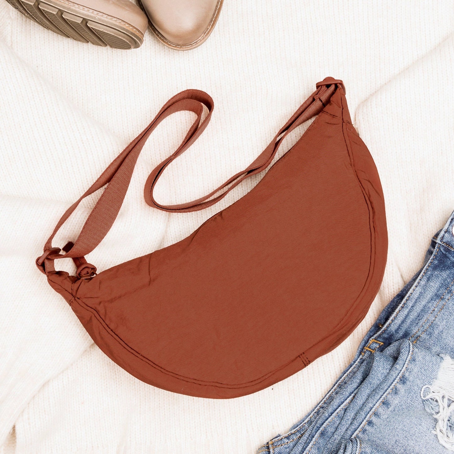100% Nylon Adjustable Strap Everyday Hands-Free Sling Bag | 12" x 6.5" x 4"