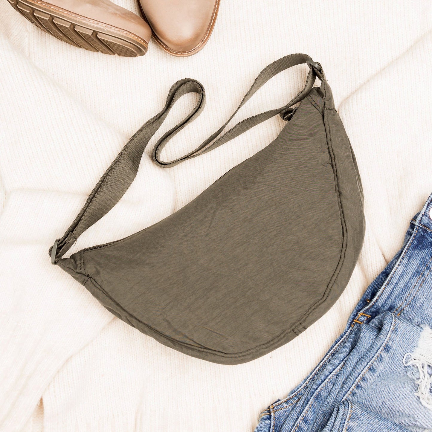 100% Nylon Adjustable Strap Everyday Hands-Free Sling Bag | 12" x 6.5" x 4"