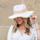 100% Paper Straw Cross Weave Fray Edge Rattan Accent Panama Hat | One Size