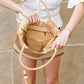 Valeria Two-Tone Woven Straw Tote Bag