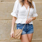 Sofia Woven Straw Foldover Flap Crossbody Bag with Hand-Tied Rattan Edge Detail | Khaki, Straw