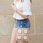 Eliza Woven Straw Crochet Crossbody Bag
