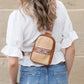 Naomi Vegan Leather & Woven Straw Mixed Media Guitar Strap Sling Bag