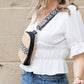 Naomi Vegan Leather & Woven Straw Mixed Media Guitar Strap Sling Bag