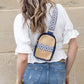 Naomi Vegan Leather & Woven Straw Mixed Media Guitar Strap Sling Bag