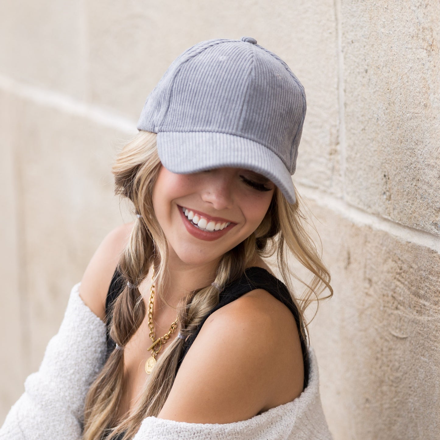 Corduroy Structured Crown Low Profile Adjustable Silver Clasp Boyfriend Ball Cap | 3.25" Brim | One Size Teen–Adult