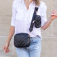 Elsie Vegan PU Leather Chevron Quilted Crossbody Bag with Removable Coin Purse