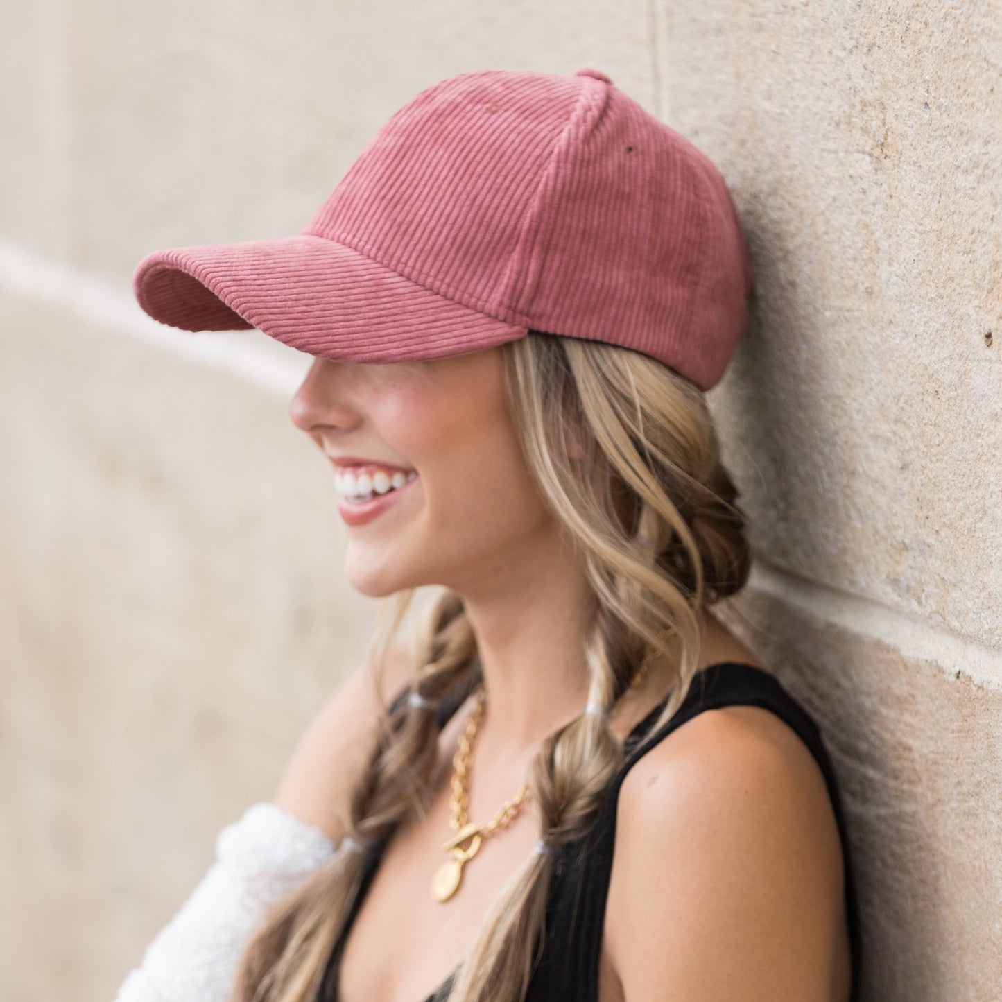 Corduroy Structured Crown Low Profile Adjustable Silver Clasp Boyfriend Ball Cap | 3.25" Brim | One Size Teen–Adult