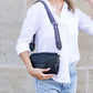 Margot Genuine Leather Cross Weave Fold-Over Crossbody Bag with Suede Pouch